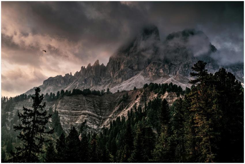 Breathtaking view of the Dolomites under dramatic