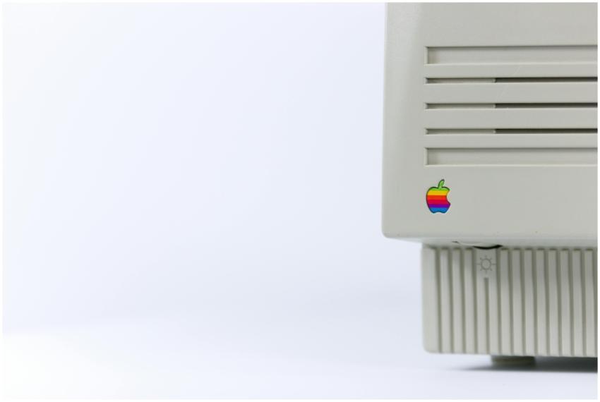 Close-up of a vintage computer monitor featuring a