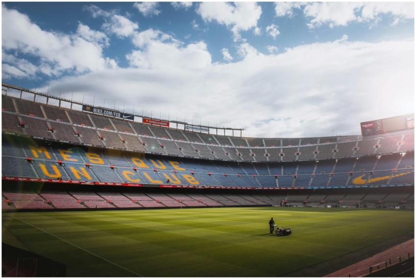 A vibrant football stadium with a well-maintained