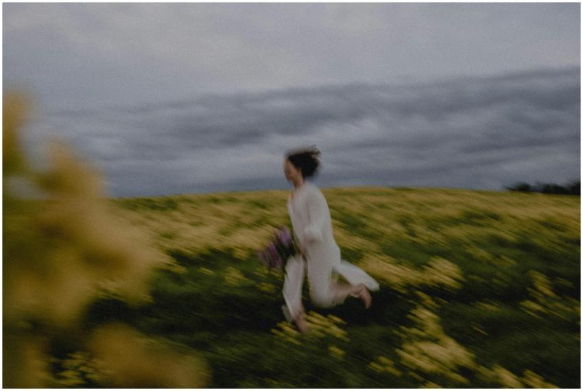 Artistic blur of a woman running, capturing moveme