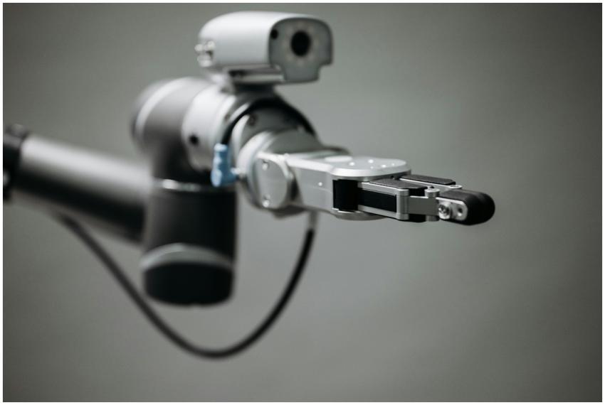 Close-up of a robotic arm showcasing advanced tech