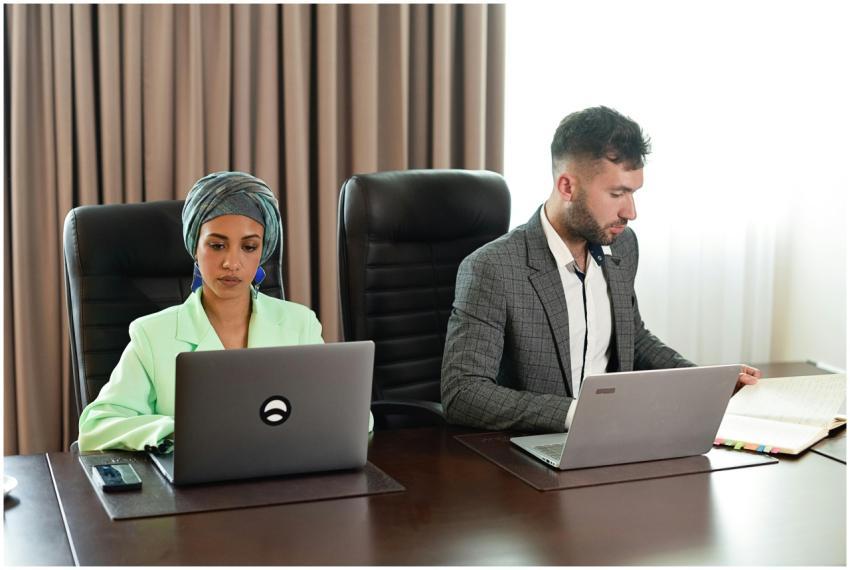 Business meeting with a diverse team discussing wo