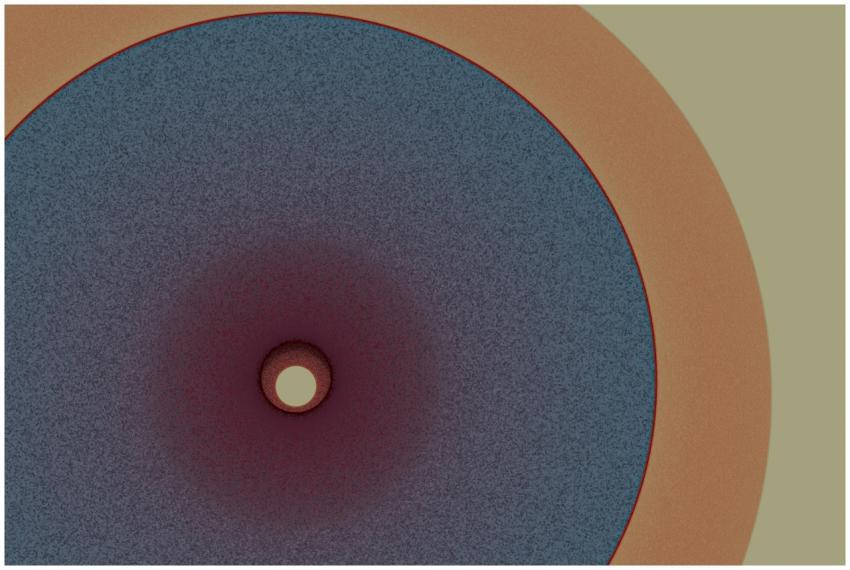 Colorful abstract art featuring concentric circles