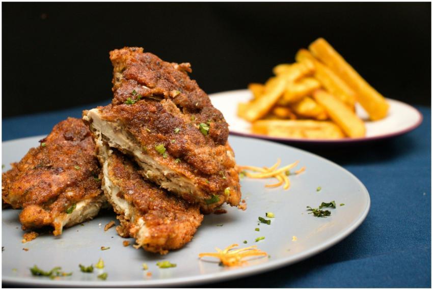 Savor the mouthwatering crispy chicken paired with