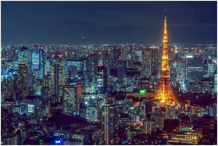 Stunning aerial view of Tokyo's vibrant cityscape