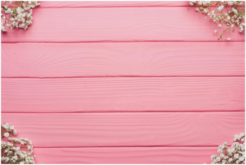 Aesthetic pink wooden background with white baby's