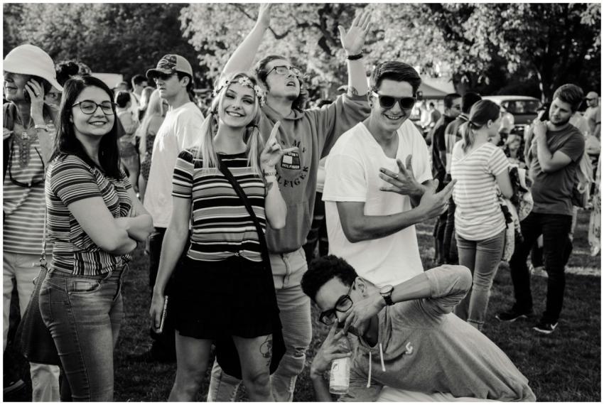 A group of lively young adults enjoying an outdoor