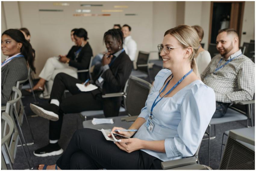 Participants attentively engage in a seminar, show