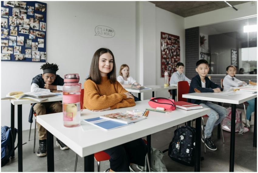 A diverse group of students studying together in a