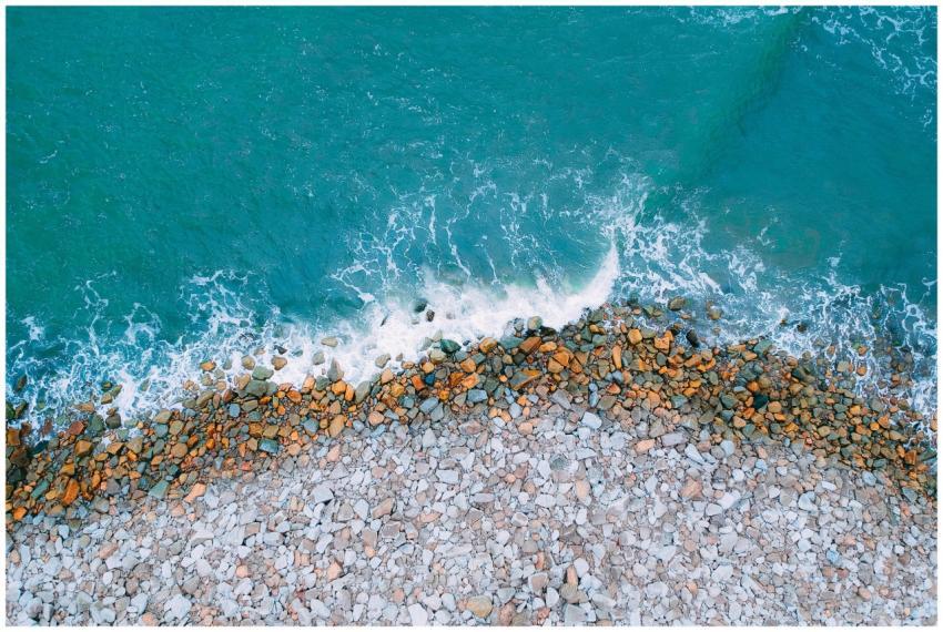 A stunning aerial view capturing the contrast betw