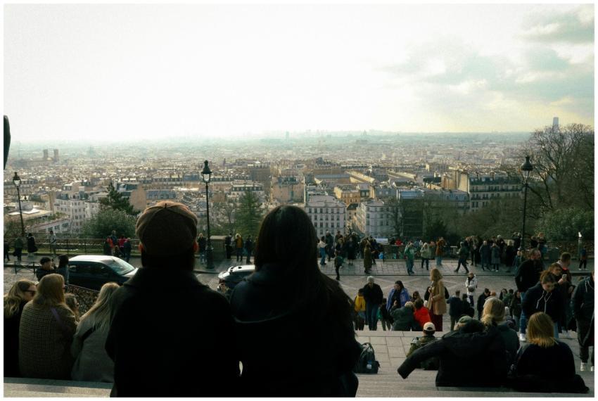 Scenic cityscape of Paris viewed from Montmartre w