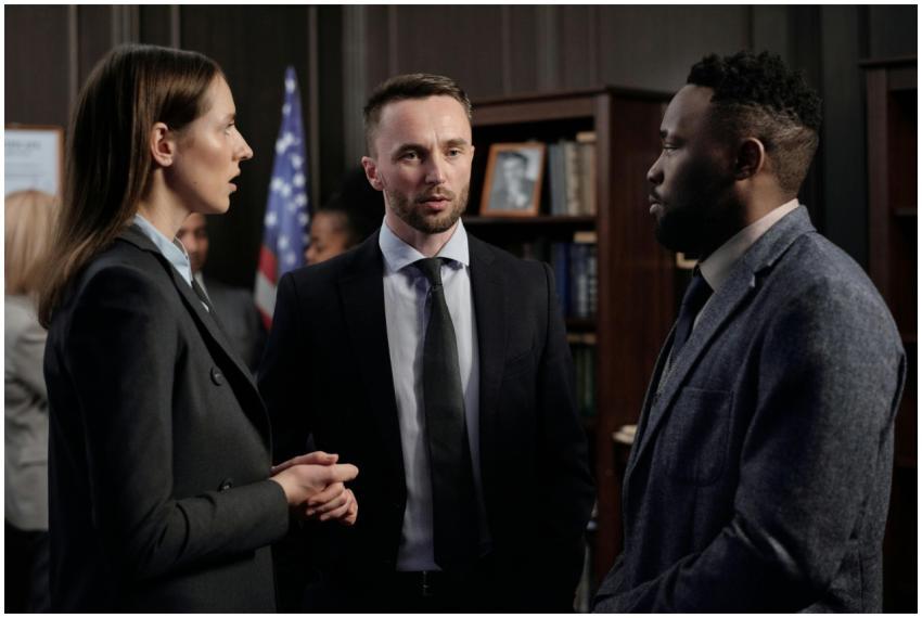 Group of business professionals engaged in a serio