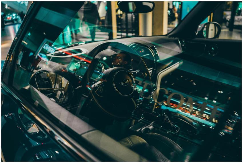 Elegant car interior showcasing luxury design with