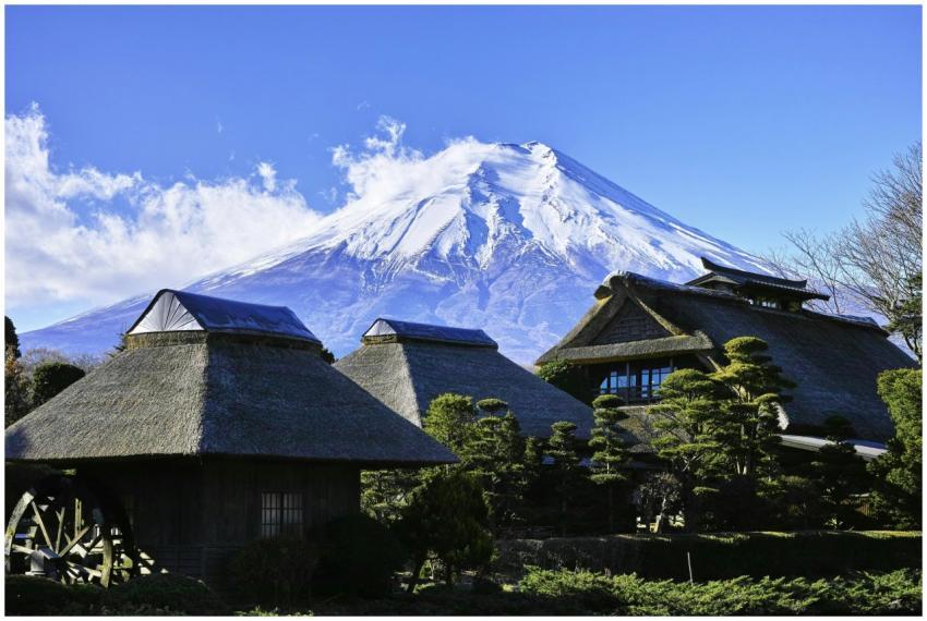 Scenic view of traditional thatched roof houses wi