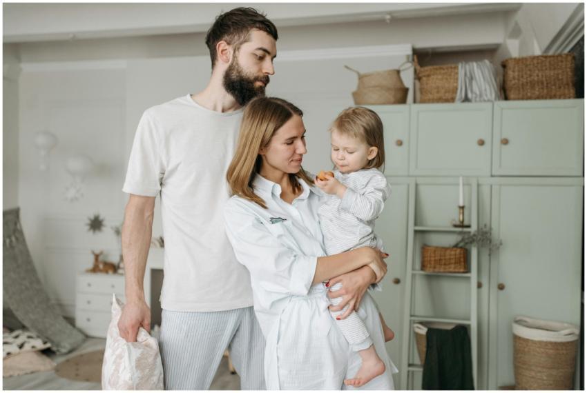 Family enjoying a cozy moment indoors, embracing a