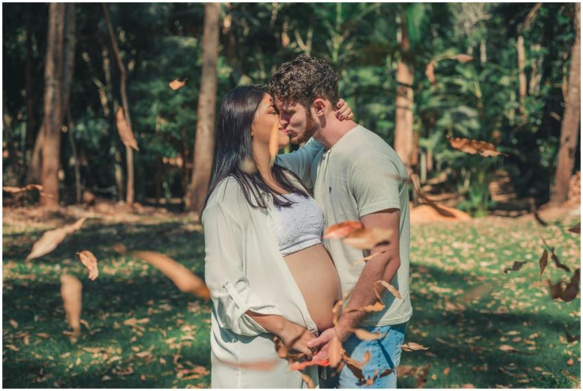 Young couple sharing a tender moment in an outdoor