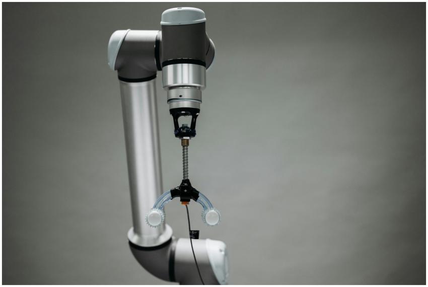 Close-up of an advanced robotic arm equipped with