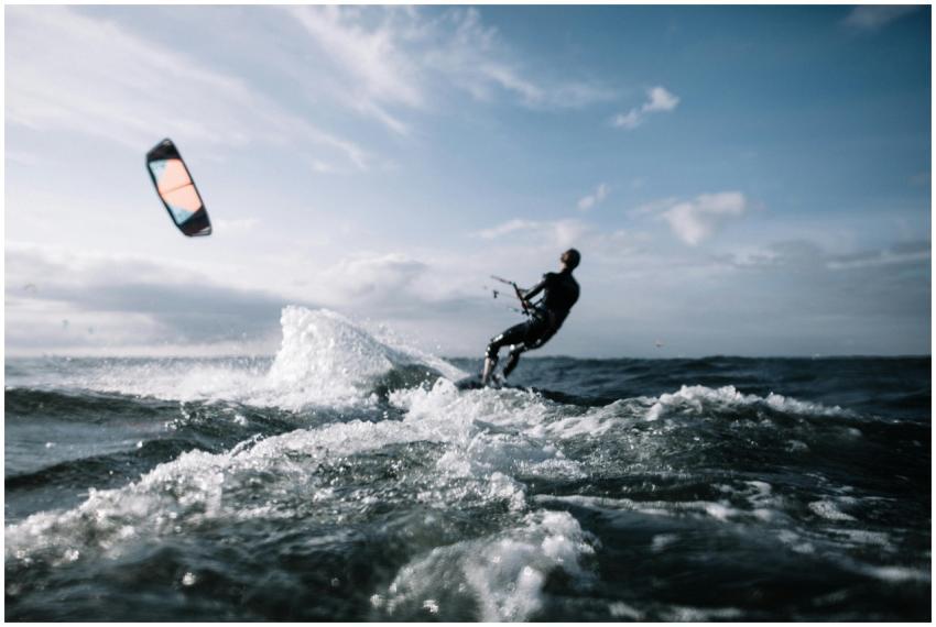 Thrilling kiteboarding experience captured in the