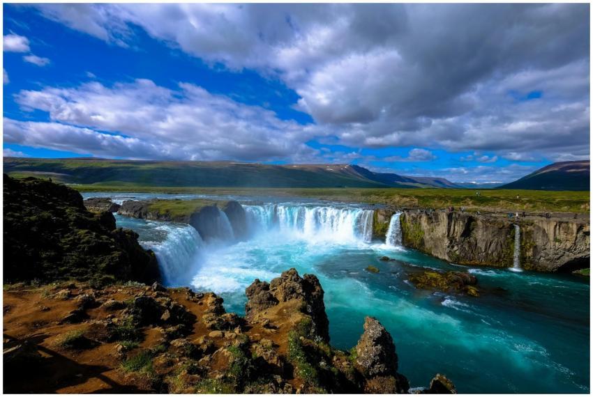 Stunning view of a vibrant waterfall in scenic nat