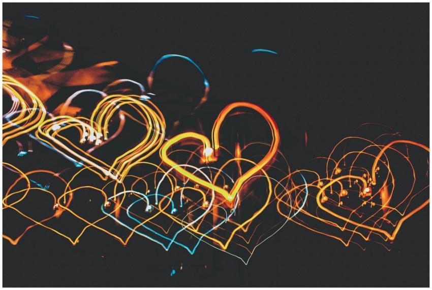 Vibrant heart shapes created with light painting i