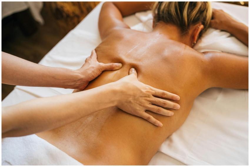 Close-up of a relaxing massage therapy session at