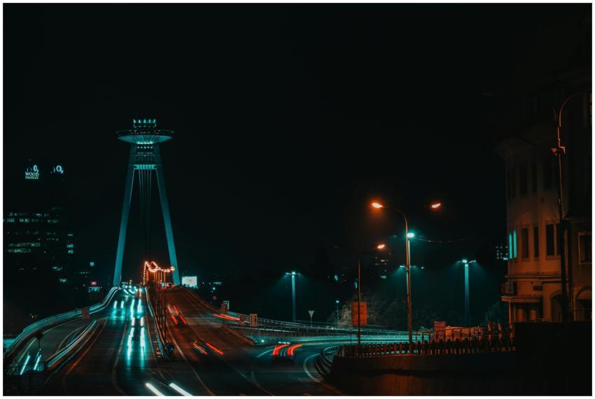 Discover the stunning night view of Bratislava, sh