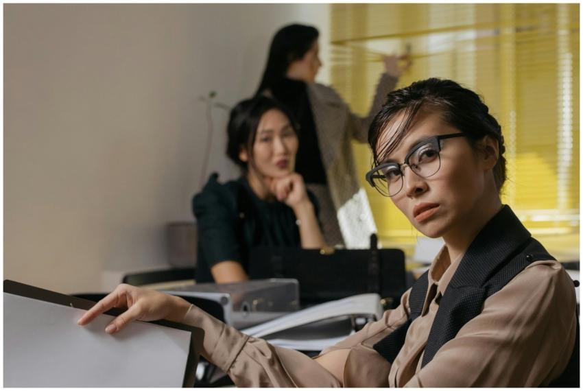 Focused business professionals in a modern office