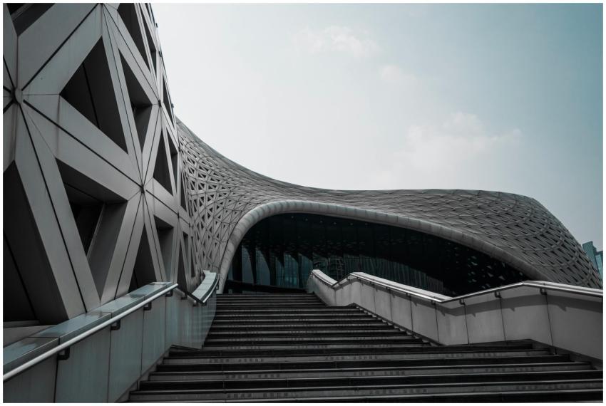 Striking modern architecture with geometric patter