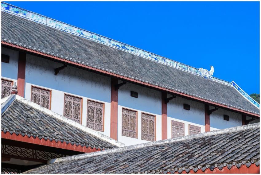 Authentic Chinese temple facade showcasing traditi