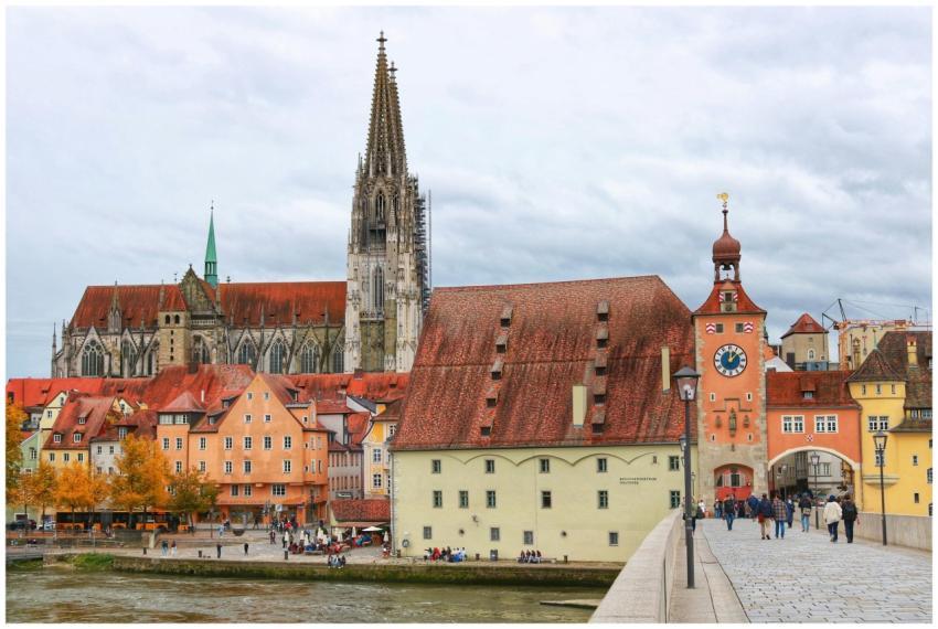 Scenic view of Ratisbona's medieval architecture w