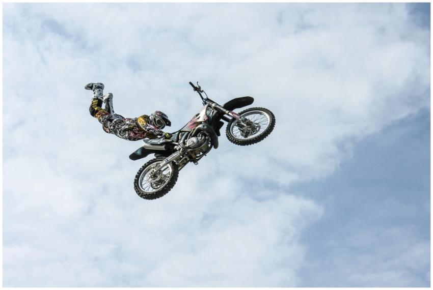 Exciting motocross action shot of a stunning aeria