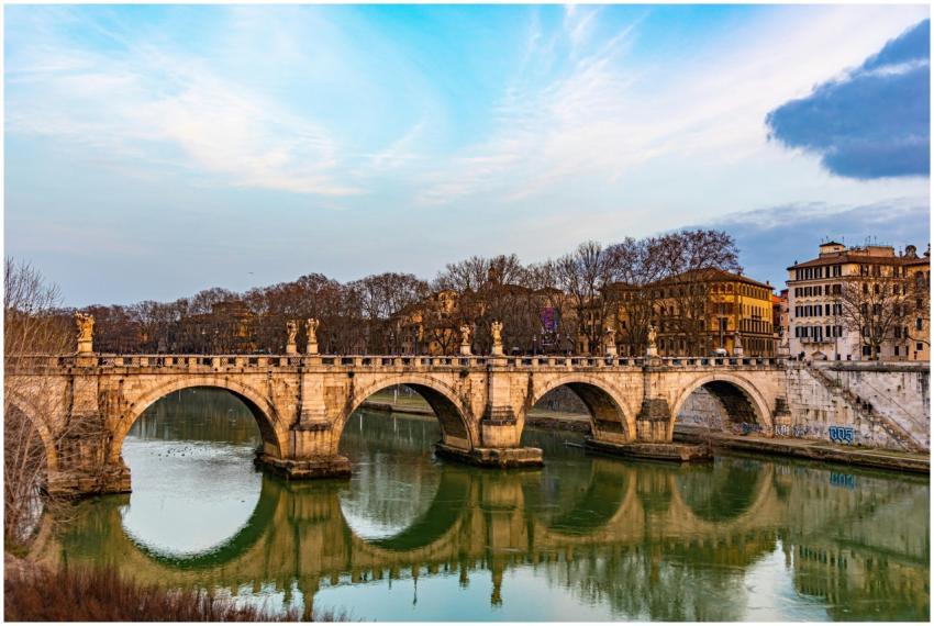 Scenic view of Ponte Sant'Angelo spanning the Tibe