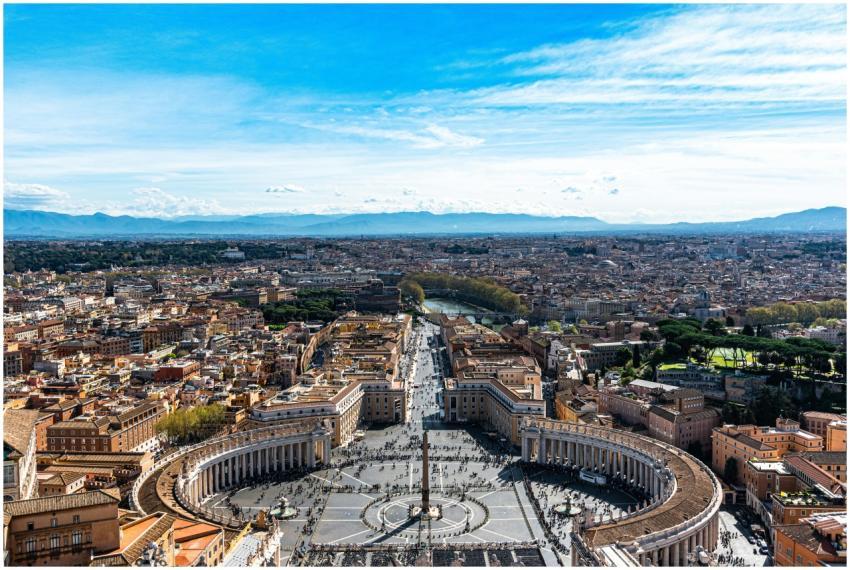 A stunning aerial view of St. Peter's Square in Va