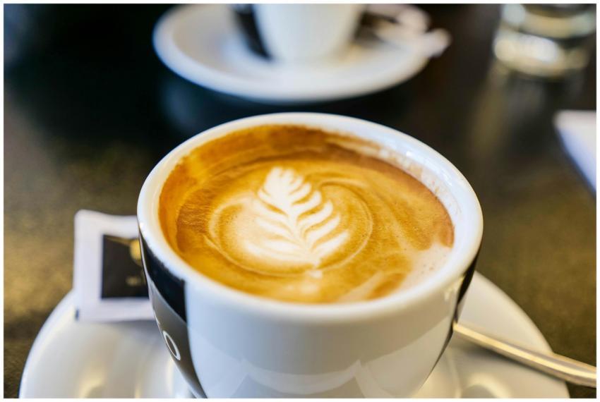 Aesthetic close-up of a cappuccino cup showcasing