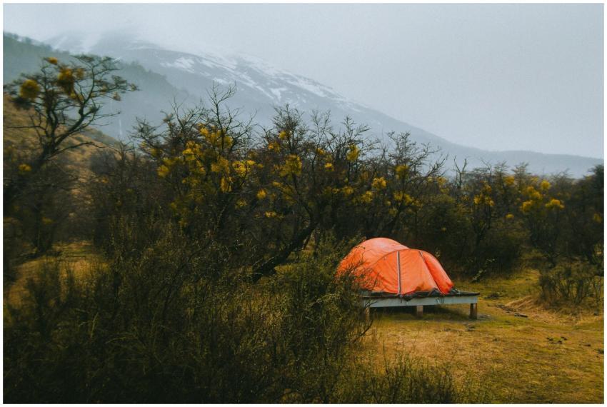 Scenic view of a tent in Torres del Paine, Chile,