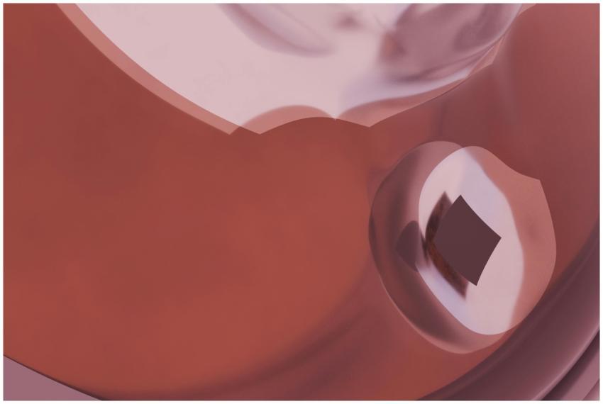 Creamy pink abstract art featuring soft geometric