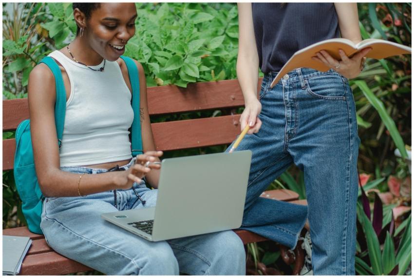 Crop multiethnic students wearing casual clothes b