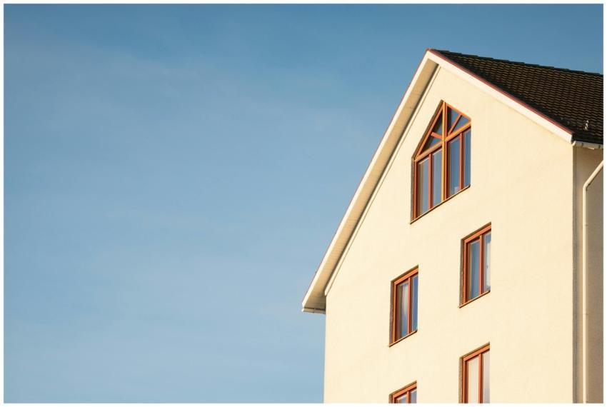 Minimalist modern residential building facade agai