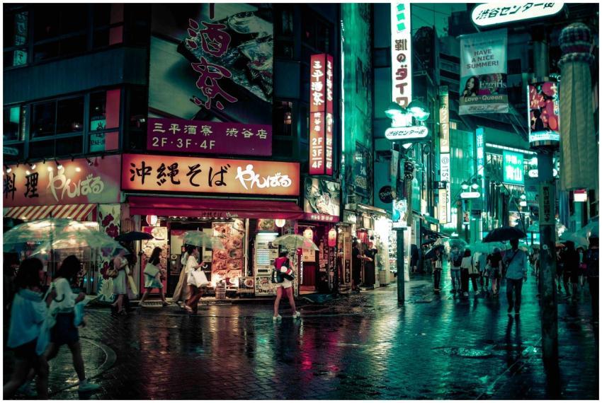 Explore the bustling, neon-lit streets of Shibuya