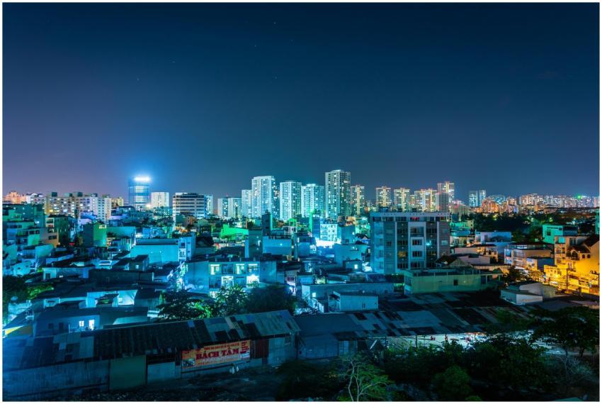Vibrant night skyline of Hồ Chí Minh City showcasi