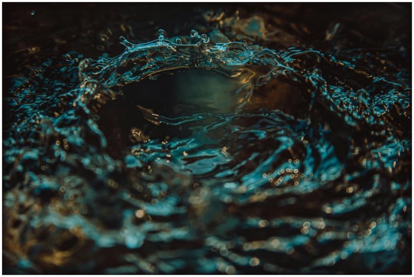 A captivating close-up shot of water ripples creat