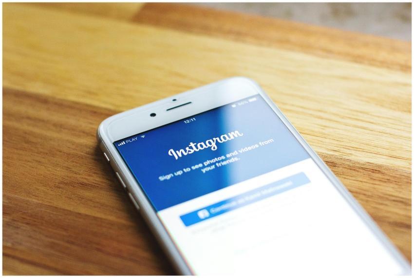 Close-up of a smartphone showing Instagram login o