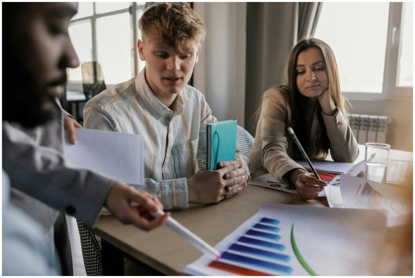 A diverse team of young professionals engaged in a