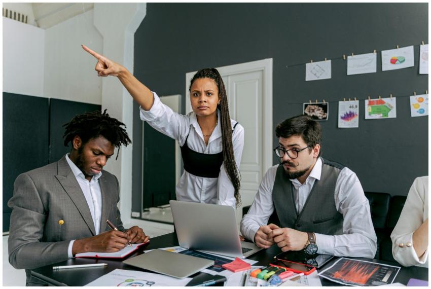 Diverse team working together in a modern office s