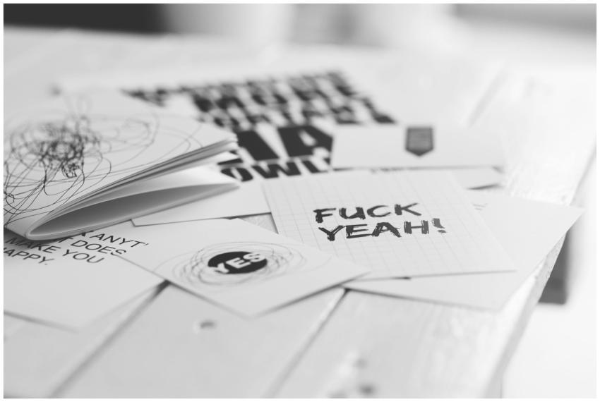 Black and white motivational typography art with b