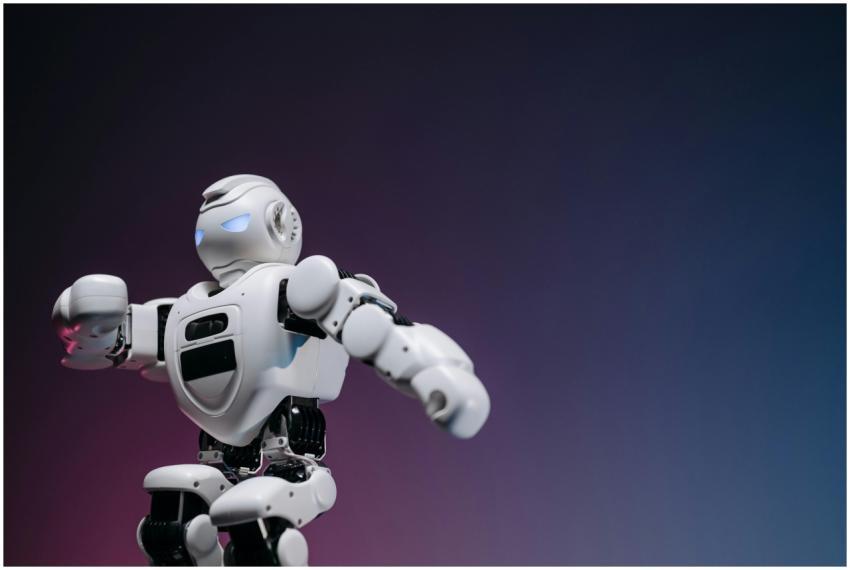 Close-up of a futuristic robotic toy against a gra