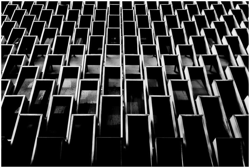 Abstract geometric architectural design in black a