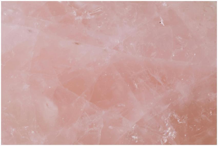 Close-up of rose quartz showcasing its natural pin