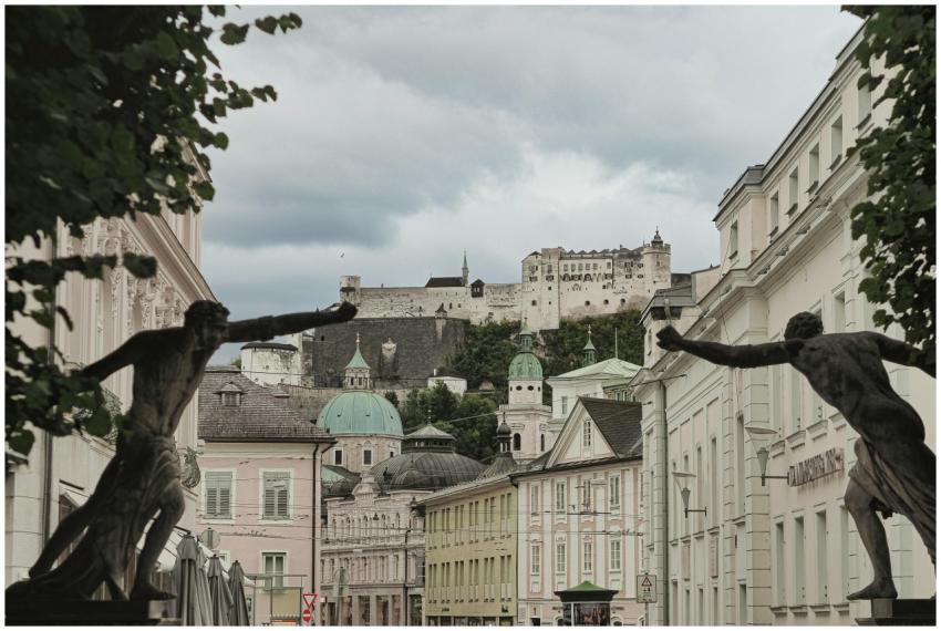 View of Salzburg's historic architecture with Hohe