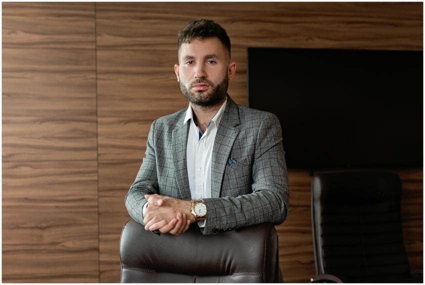 Professional businessman standing confidently in a